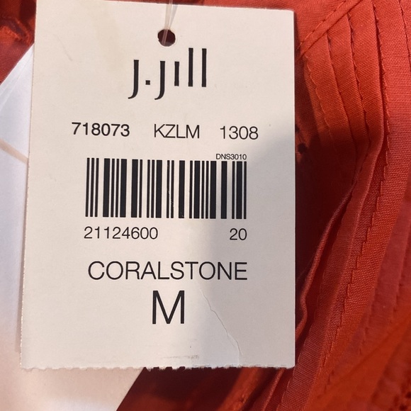 New with tags JJill coral button down blouse medium - Picture 4 of 4
